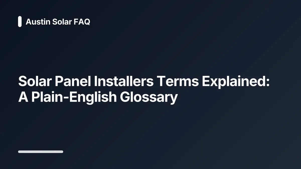 solar panel installers glossary